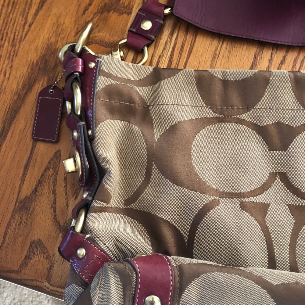 Coach Purse, Dark Purple color - Picture 7 of 8